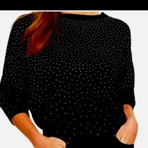 Cable and Gauge sweater with gold embellishments